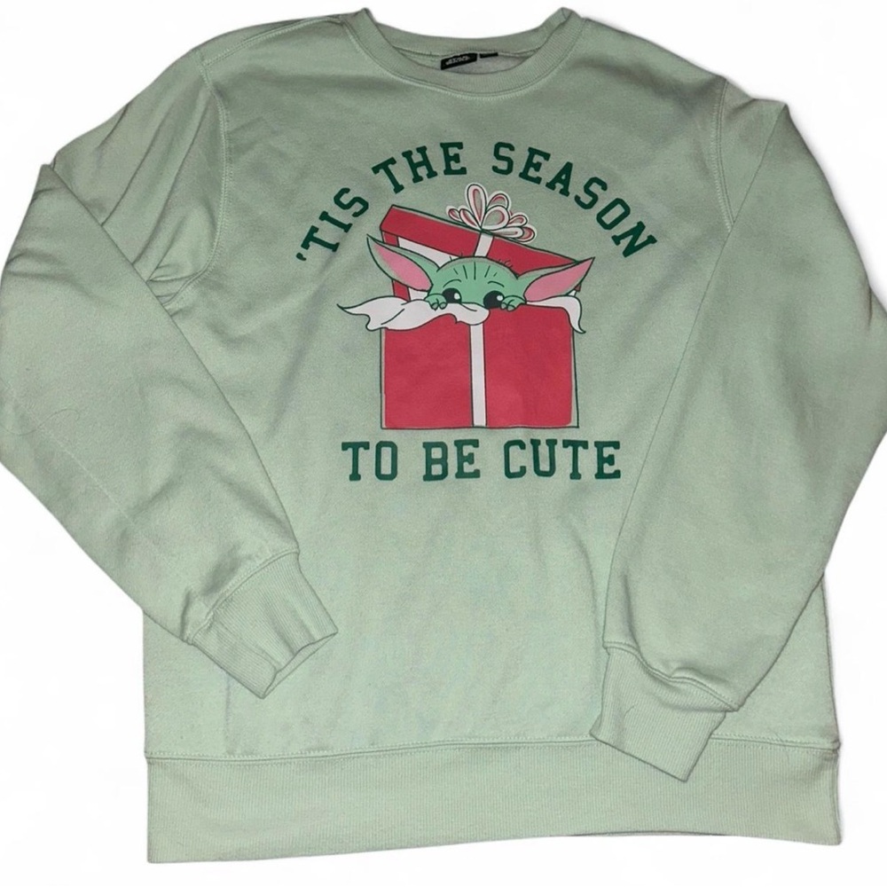 Baby Yoda Green Holiday Crewneck